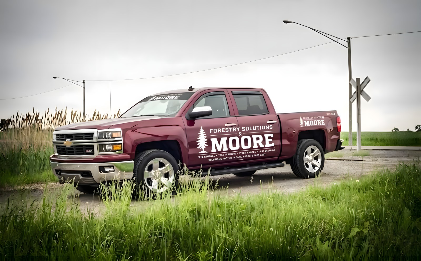 Forestry Solutions & Moore branded truck